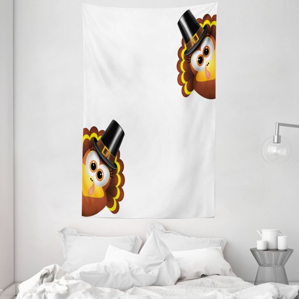 ABAKUHAUS Truthahn Wandteppich und Tagesdecke, Lustige Geflügel Tier aus Weiches Mikrofaser Stoff Waschbar ohne Verblassen Digitaldruck, 140 x 230...