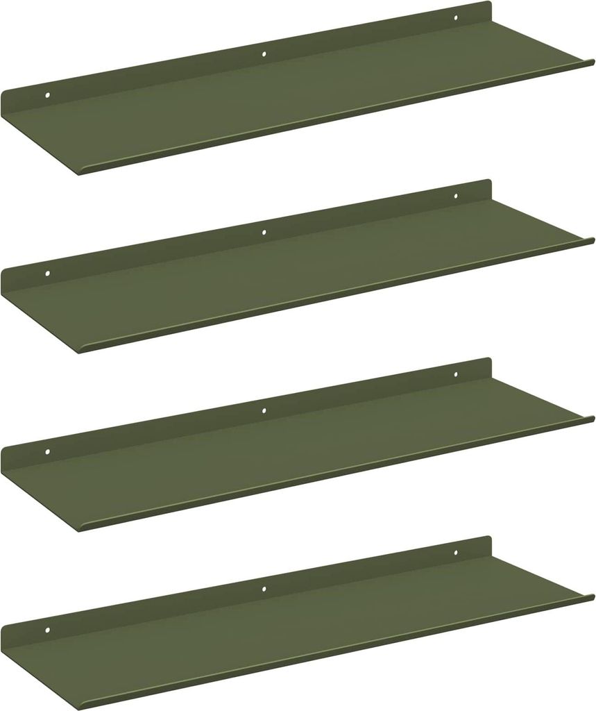 Schwebendes Regal 4 pcs Olive Grün 60 x 18 x 2,5 cm Stahl