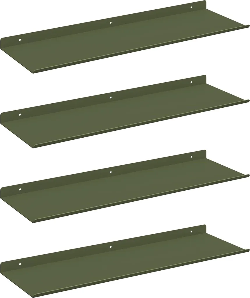 vidaXL Mensola a Muro 4 Pezzi Verde Oliva 60x18x2,5 cm | Arredo Casa