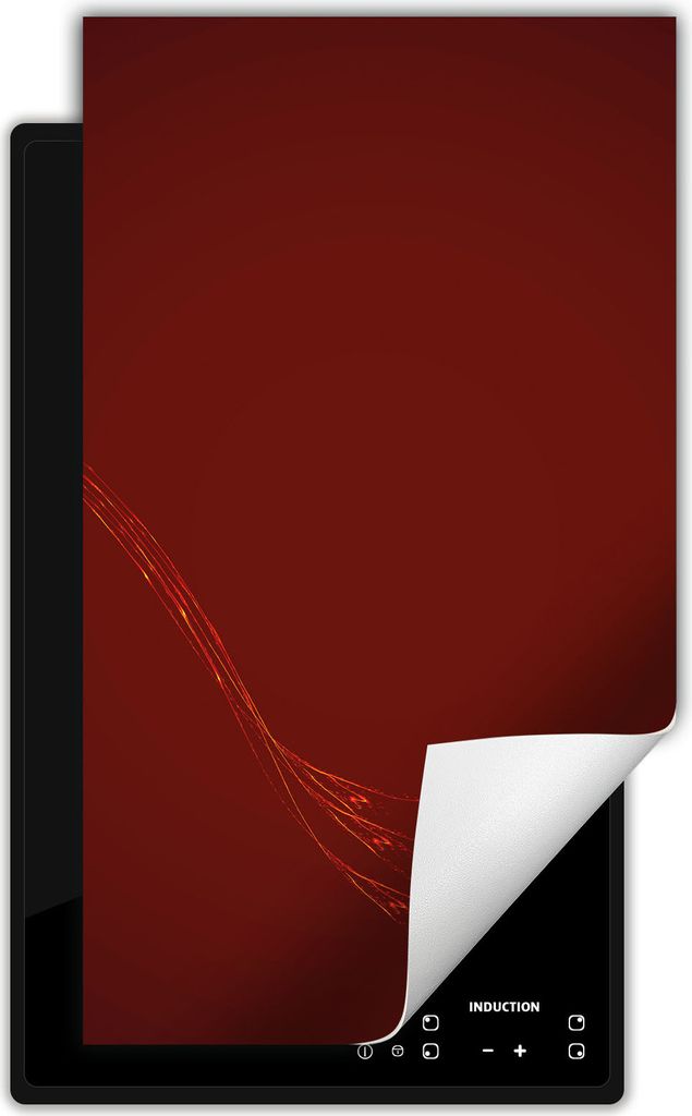 DarHaus Herdabdeckplatte 1 teilig 30x52 cm Anti Rutsch Matte Aufrollbar, dunkelrot