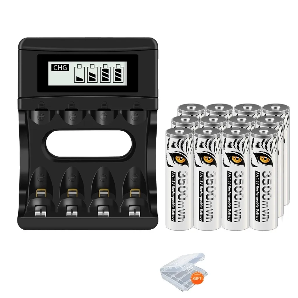 12 Batterie AA Litio 3500mWh per GPS e Outdoor + Caricatore Rapido