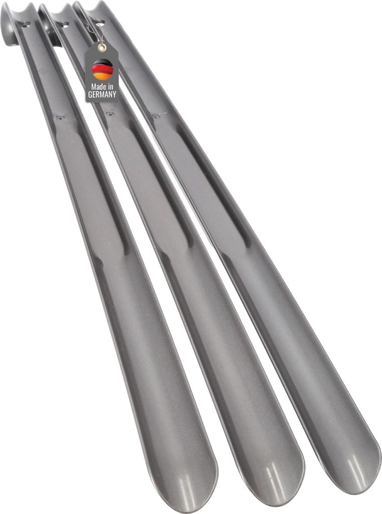 3 Stück Schuhanzieher Set 65cm Farbe Silber Kunststoff Produktbild 
