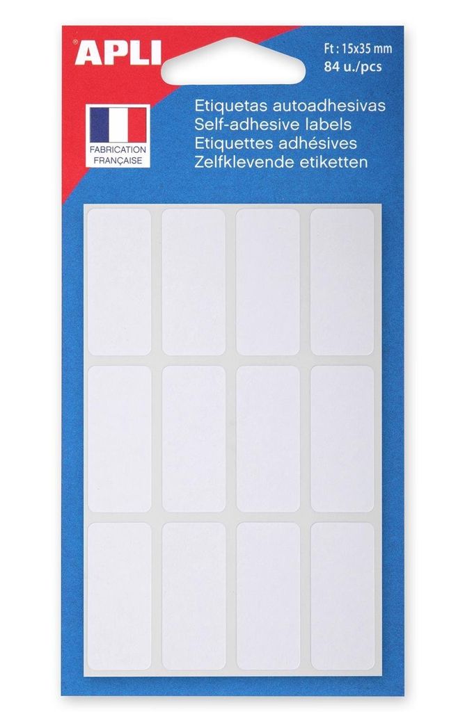 APLI Vielzweck Etiketten 15 x 35 mm weiß 84 Etiketten