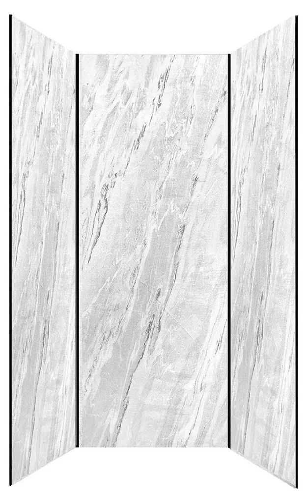 Panneaux Muraux Anti-Moisissure Pierre Artic Storm 210cm et Profilés Noirs