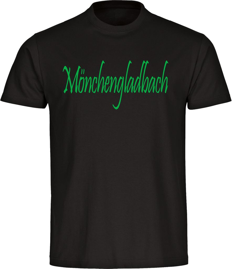 multifanshop Kinder T-Shirt - Mönchengladbach - Schriftzug, schwarz, Größe 176