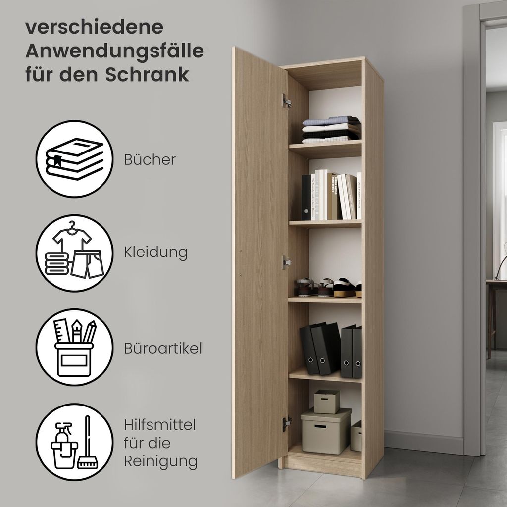 Bücherregal Kleiderschrank 40cm breit sonoma