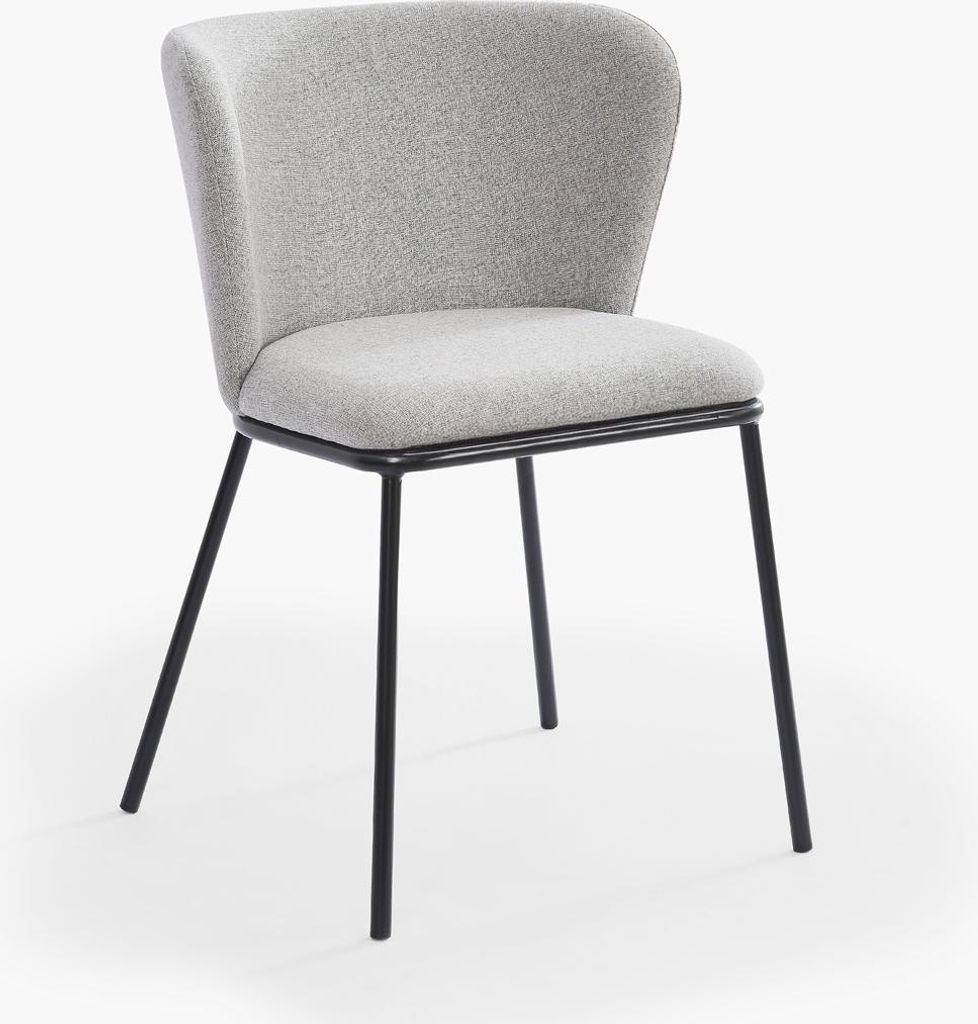 Stuhl für das Esszimmer in modernem Design aus Stoff mit schwarzen Beinen Lasta - Hellgrau