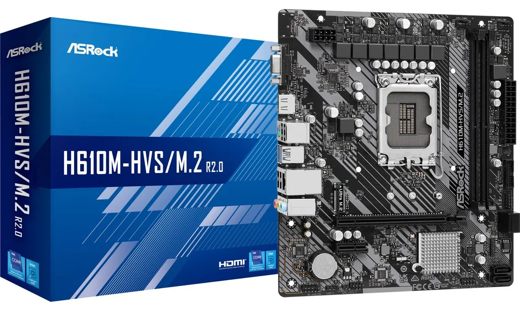ASRock H610M-HVS/M.2 R2.0 Carte Mère LGA1700 mATX DDR4 avec Slot M.2