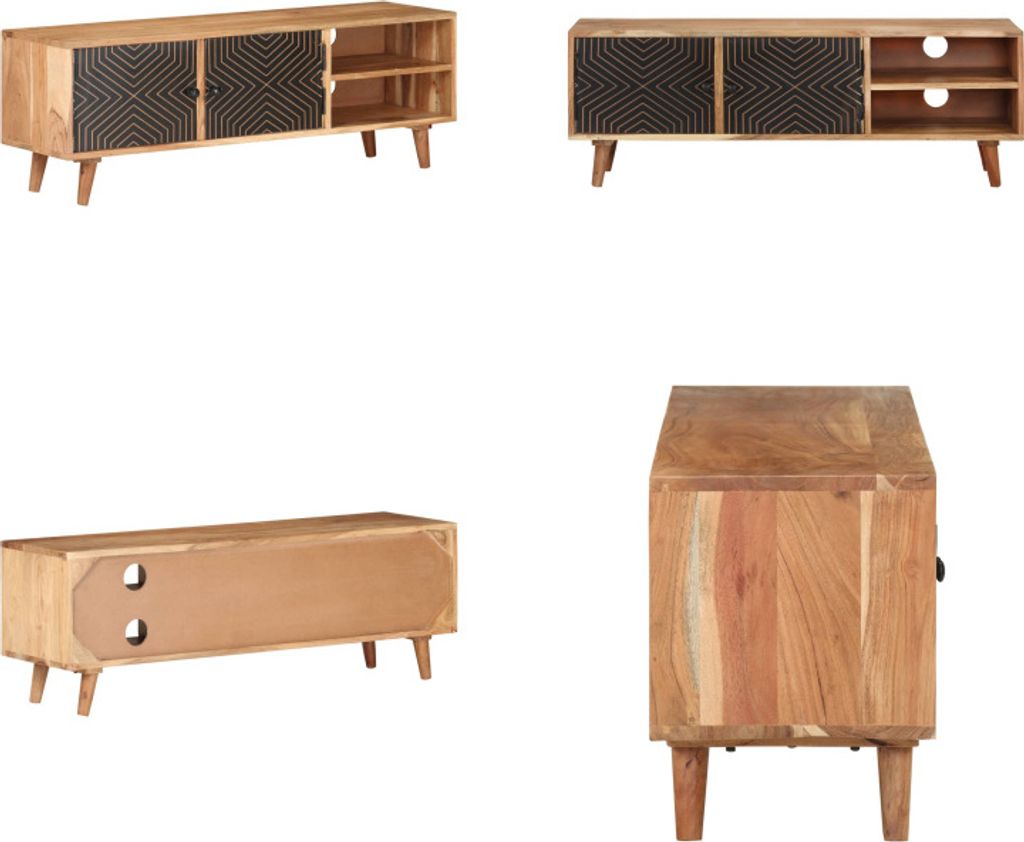 vidaXL TV Schrank 115x30x39 cm Massivholz Akazie - TV-Möbel - TV-Schrank - TV-Schränke - Sideboard