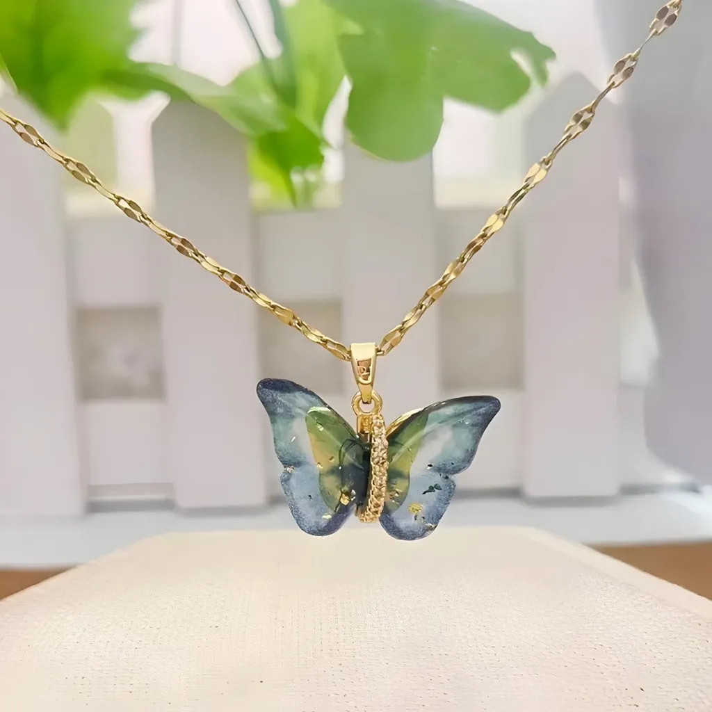 YAYAKO 18K Oro Farfalla Collana a Catena Regali in Acciaio Inossidabile Farfalla per Donna Ragazze Dainty Ciondolo Collana Gioielli (Argento Placcato 065