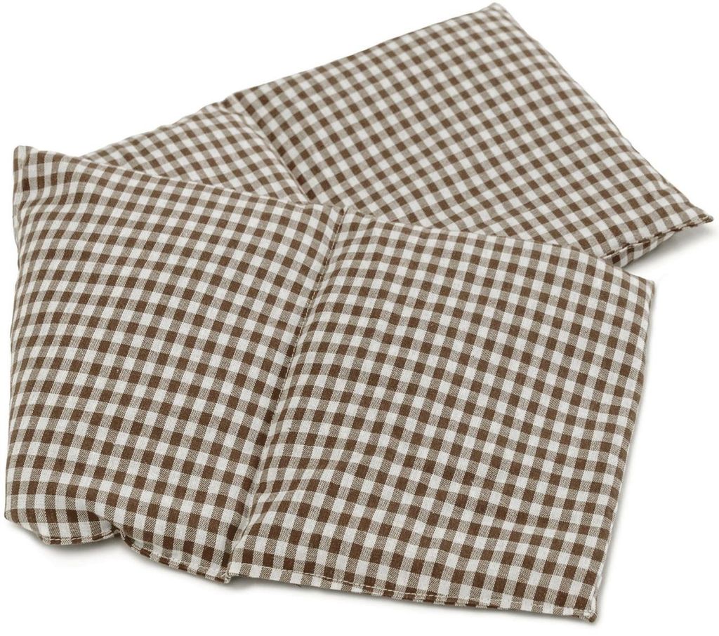 4-Kammer Leinsamenkissen 20x60cm groß - braun-weiß - Wärmekissen & Kältekissen - Körnerkissen