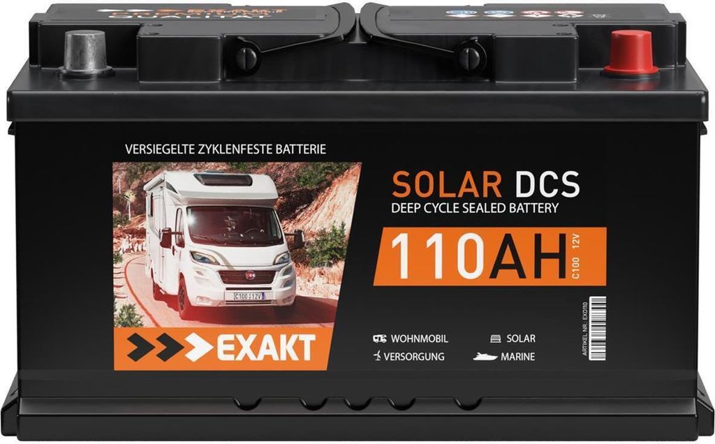 EXAKT Solar DCS Solarbatterie 110Ah 12 EXAKT DCS Wohnmobil Produktbild 