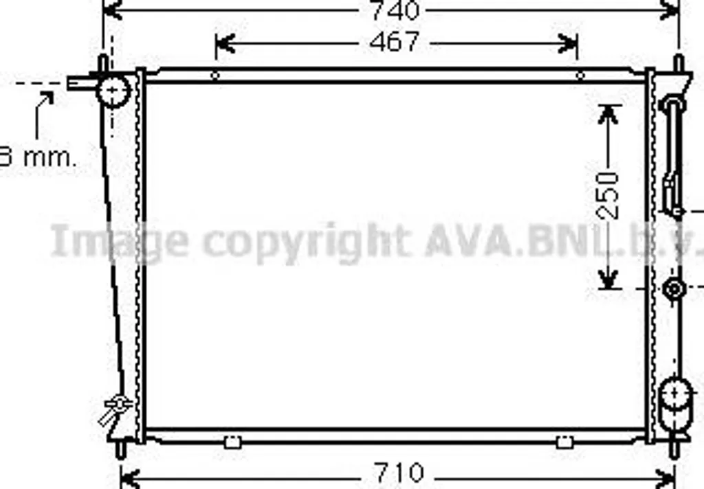 Radiateur Moteur AVA HY2255 pour Hyundai H-1 - Réf OE 253104A060 Neuf