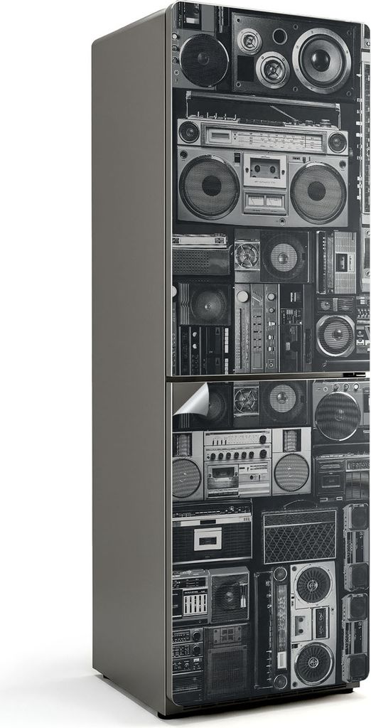 Zartes Blumenmuster – Kühlschrank Aufkleber – Klebefolie Kühlschrank – Kühlschrank Nachbildung – Kühlschrankfolie selbstklebend – Kü...