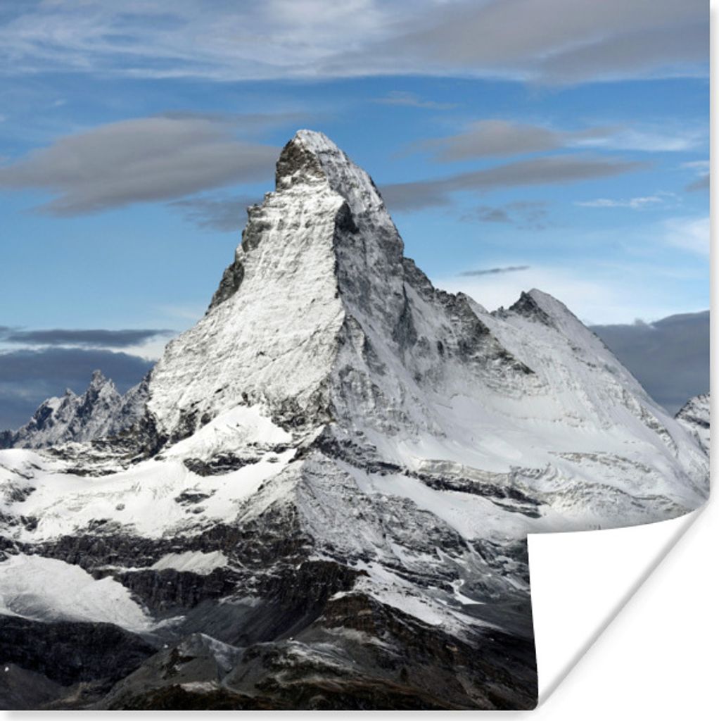 MuchoWow Poster Wolken über dem Matterhorn in der Schweiz 75x75 cm - Wand Dekoration