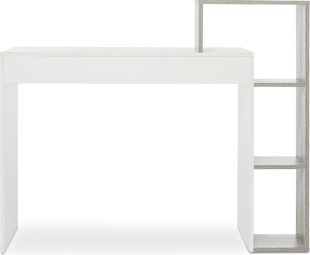 Petit Bureau d'Angle Gain de Place - Solution de Rangement Blanc et Gris
