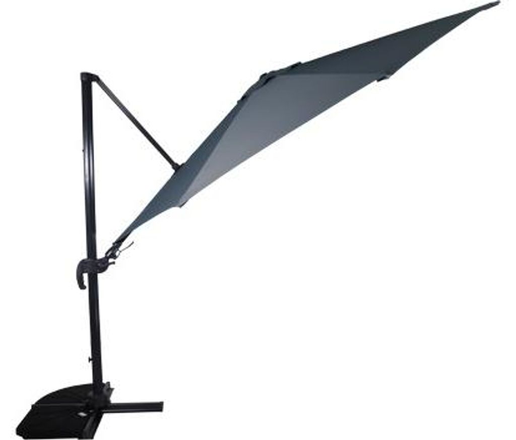 Lesli Living - Sonnenschirm zum Aufklappen VirgoFlex - Grau - Ø350cm