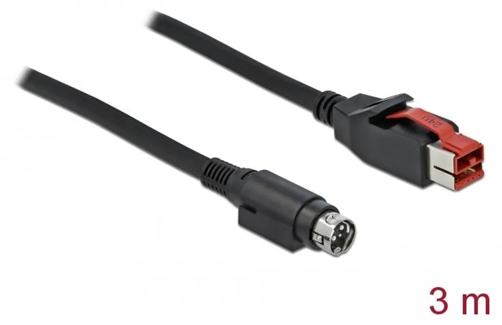 Câble d'alimentation PoweredUSB 24V avec connecteur Mini-DIN 3 Broches 3m - 3