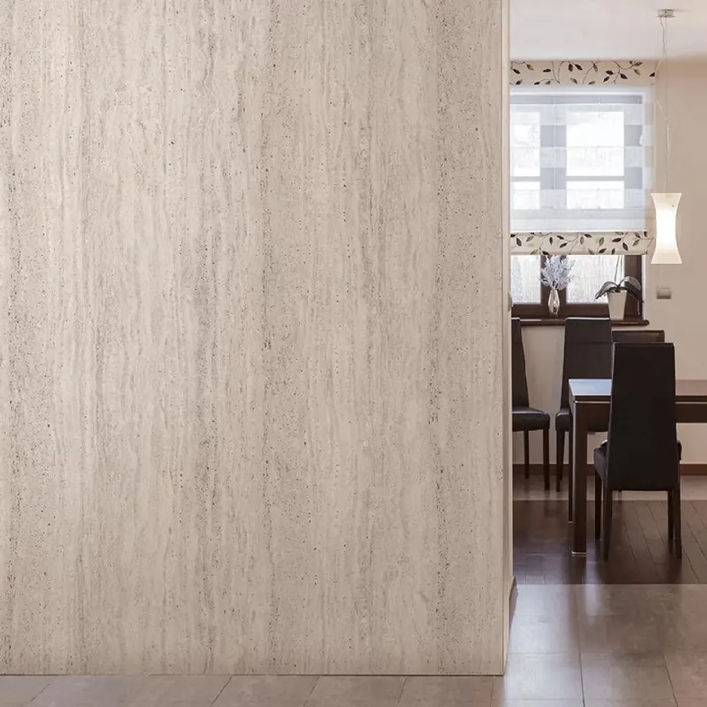 Papier peint adhésif béton crème 122cm - Solution rénovation sans travaux - 3