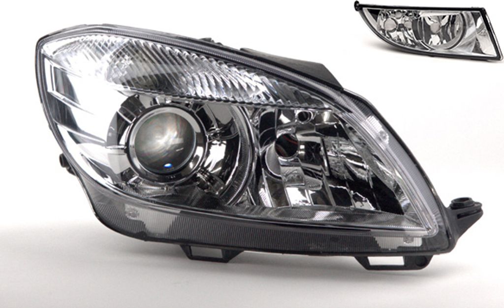 Johns, Scheinwerfer Halogen kompatibel zu Skoda Fabia 54 04/10-12/14 H7 H7 Re. + Nebel. 5J1941018D 5J1941016D 5J0941702B 5J0941700B