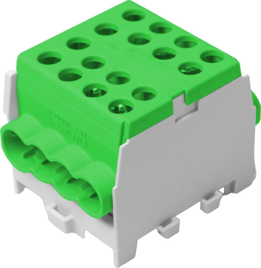 Pollmann HLAK25 1/6 Grün TH35 Hauptleitungsklemme Abzweigklemme Klemmblöcke Verteilerklemme