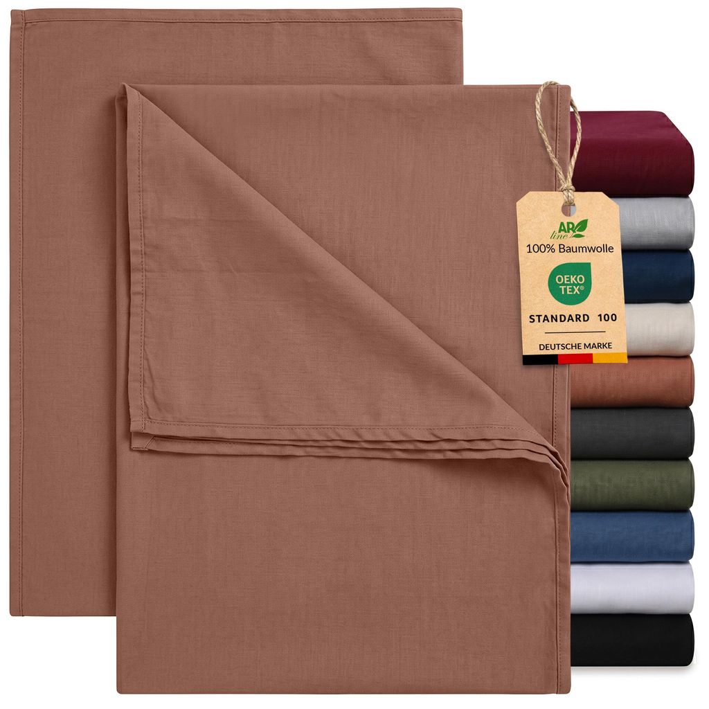 EllaTex 2er Pack Renforcé Bettlaken 140x200 Baumwolle – Produktbild 