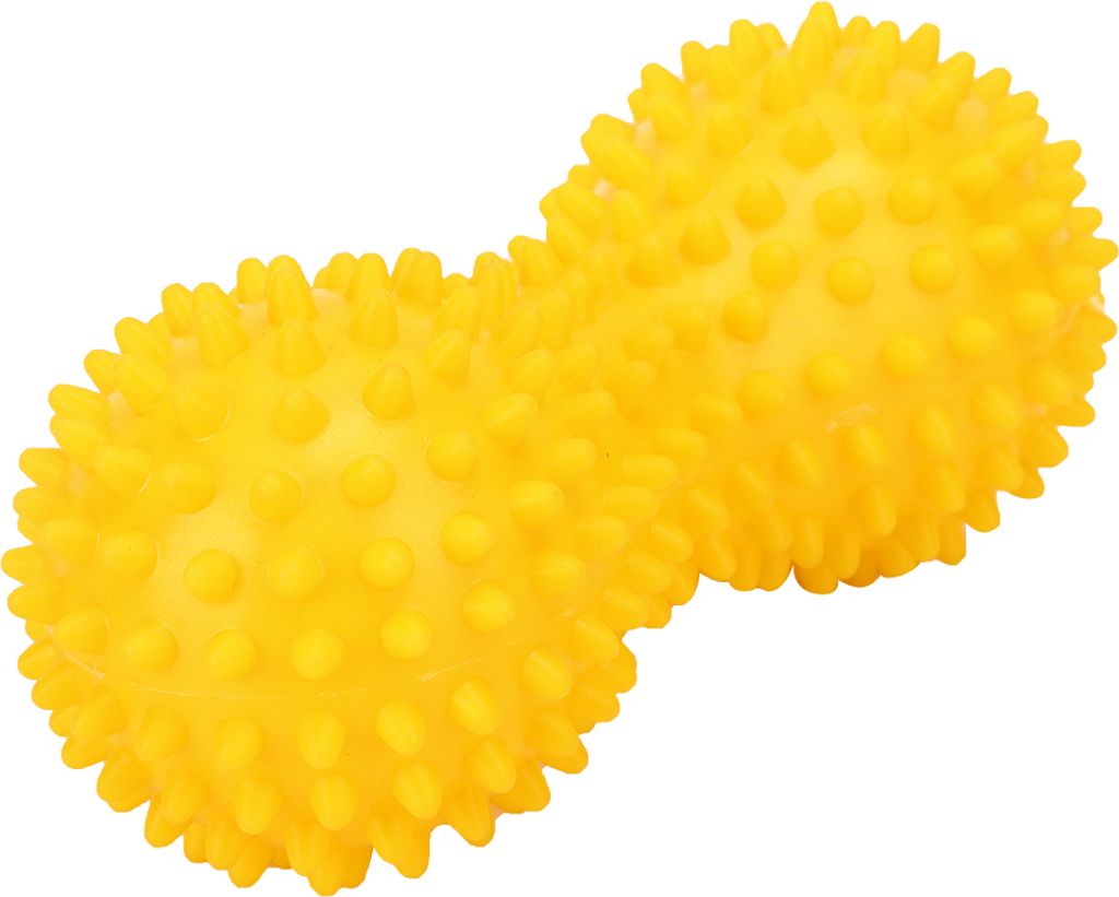 PVC-Massageball mit Noppen, Faszienball für Muskeln, Hände und Fußsohlen, Entspannungsball für Fitness und Yoga, gelb