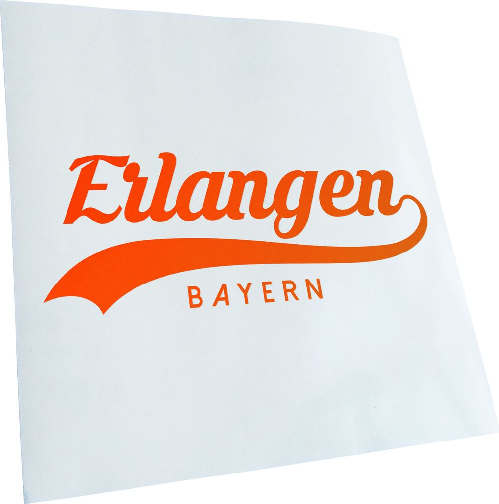 Kiwistar - Autoaufkleber - Erlangen Bayern - Neonorange - 60x23cm - Aufkleber für Auto, Laptop, Fahrrad, LKW, Motorrad mehrfarbig JDM Decal Racing