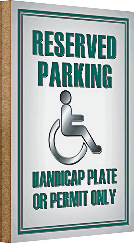 Holzschild Parken 20x30cm Parking handicap plate or