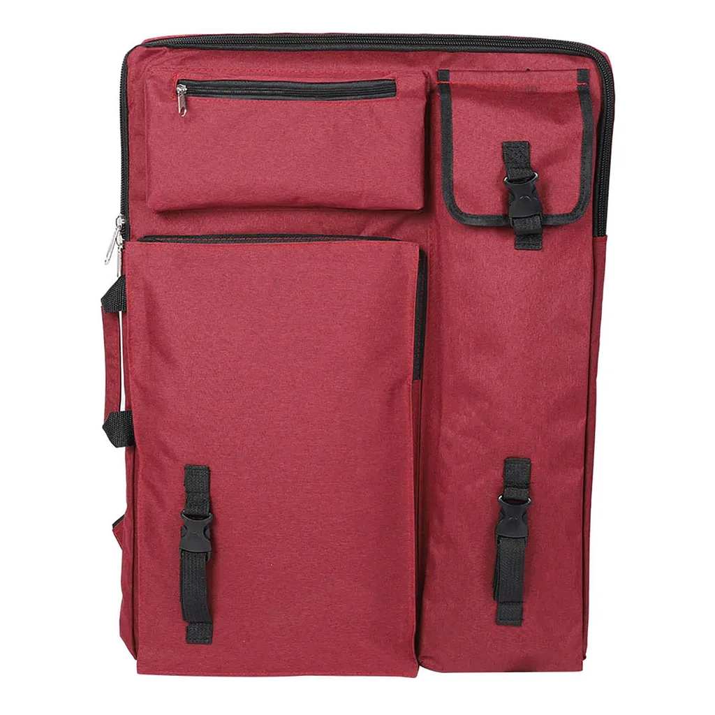 Sac d'artiste multifonction format 4K étanche pour planche à dessin rouge