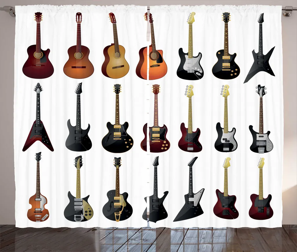 Rideau à fronces ABAKUHAUS Musique Guitare Rock et Jazz 280x225cm