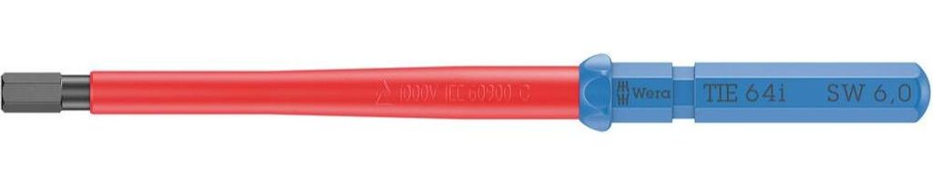 Wera Kraftform Kompakt VDE 64 i 6.0 x 157 mm TIE Elektriker Innen-Sechskant Wechselklinge (05006522001)