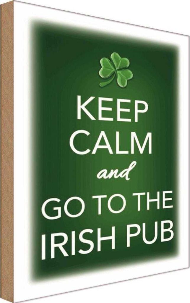 vianmo Holzschild 30x20 cm Keep calm and go to Irish Pub