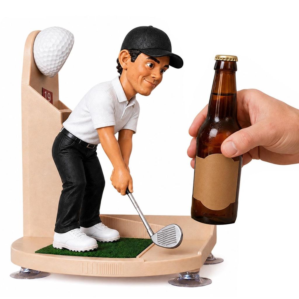 Golf Flaschenöffner, automatischer Bieröffner im Golfball Produktbild 