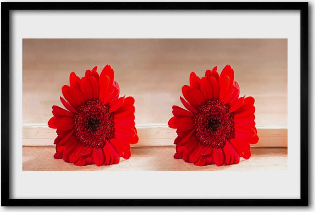 Bild 60x40 MDF-Rahmen Wandkunst Blumen Pflanzen