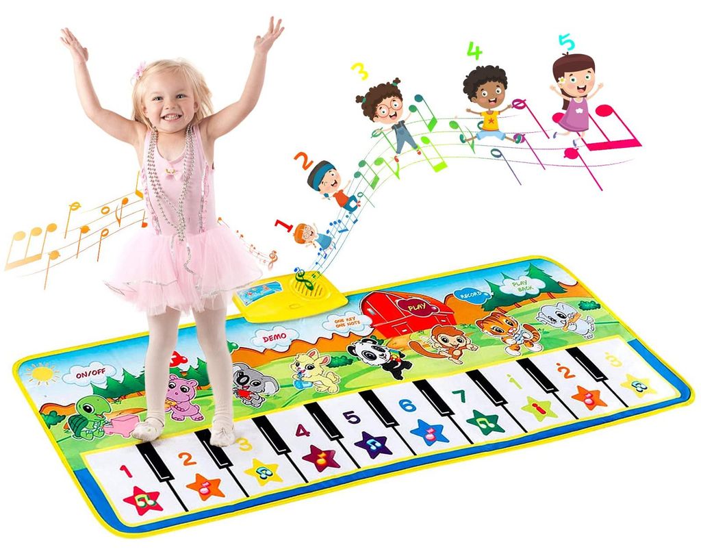 EXTSUD Klaviermatte,Musikmatte Kinder Geschenk für Jungen Mädchen Kleinkinder,Baby Spielzeug ab 1 Jahr Kindergeburtstag Geschenk,Klaviertastatur,...