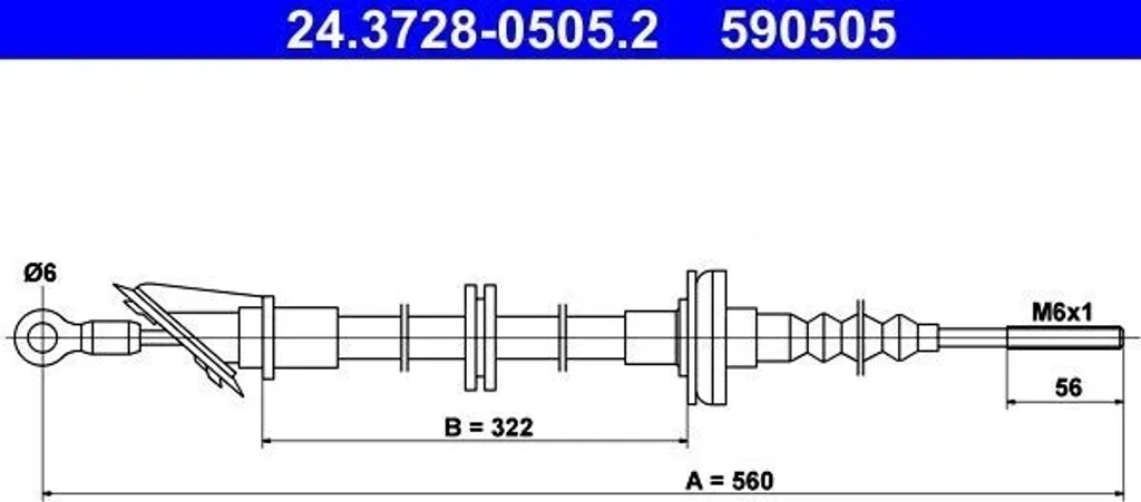 Câble d'embrayage ATE pour FIAT Panda 141 Hayon - Commande souple