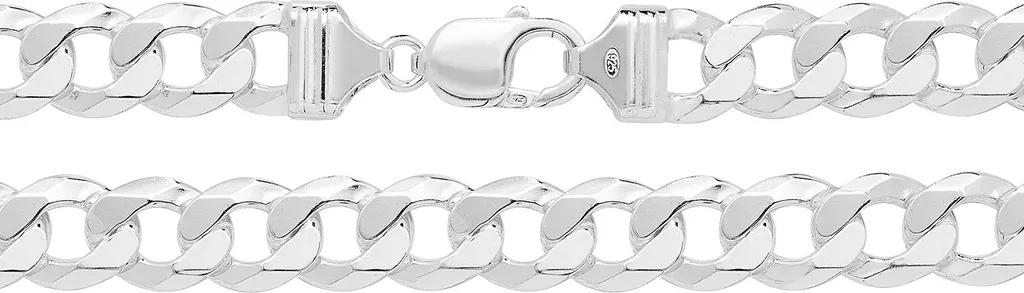 Chaine Courbe Homme Argent 925 - Collier 51cm x 12mm TRS24145L20