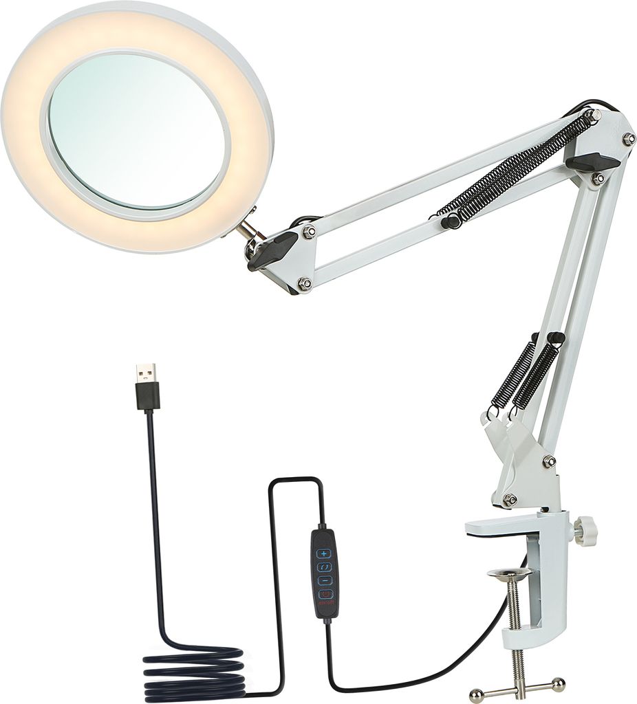 Tomshine Flexible Clamp-on Tischlampe mit 8x Lupe Produktbild 
