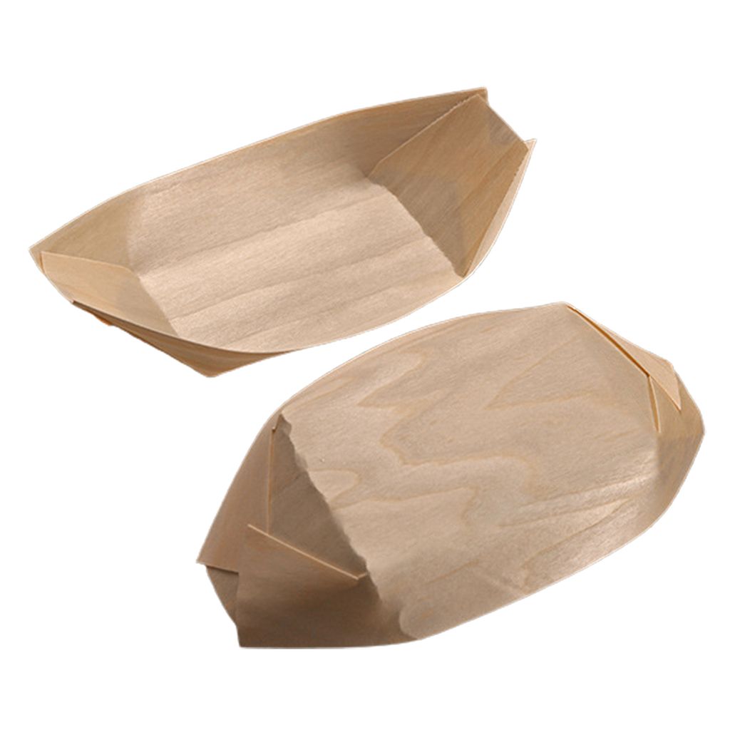 50 Stück Sushi-Tabletts in Lebensmittelqualität, praktisch, kreativ, Einweg-Papierboot-Form, Dessert-Snack-Teller, Küchenbedarf
