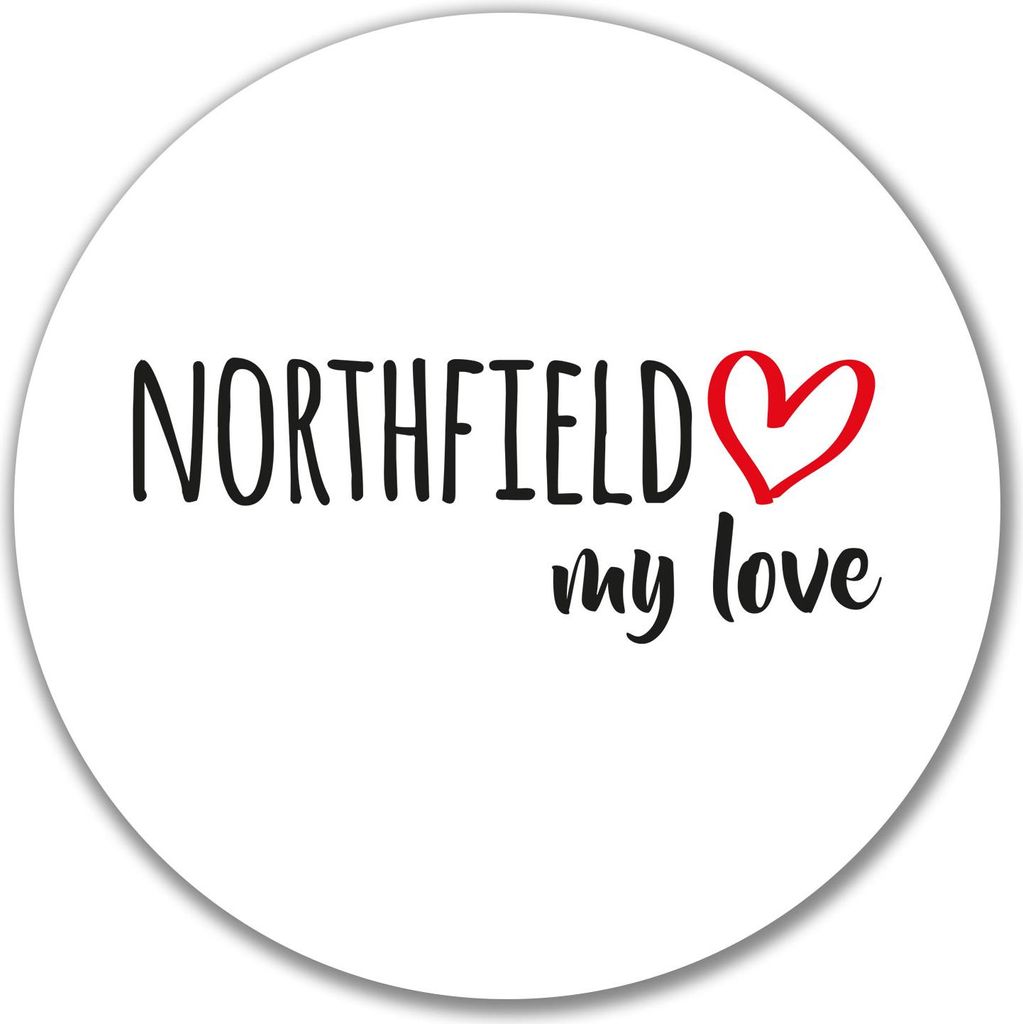 Huuraa Aufkleber Northfield my love 10cm rund Sticker Geschenkidee
