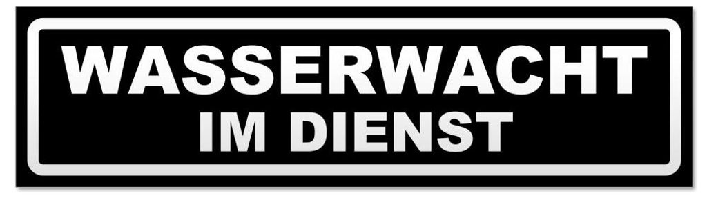 Kiwistar - Autoaufkleber - Schwarz - 45 x 12 cm - Wasserwacht im Dienst invertiert - Hinweis Aufkleber Sticker für Auto, Kfz, Fahrrad, PKW, LKW