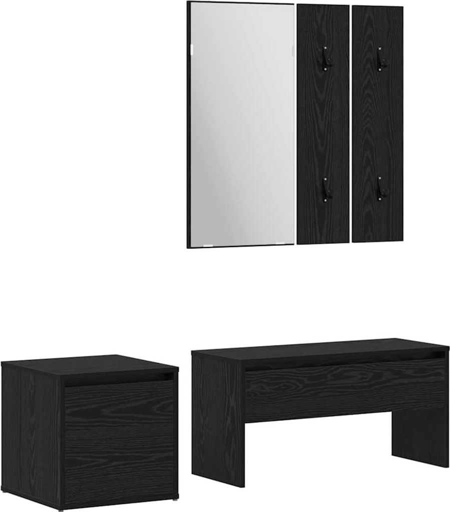 vidaXL Flurmöbel-Set 3 pcs Schwarz Eichen-Optik 80 x 31 x 40 cm