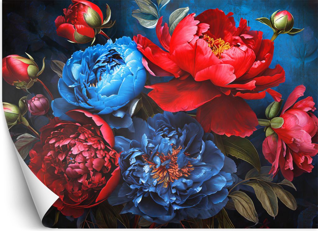 Vlies fototapete Pfingstrose Tulpen Blumen 150x105 cm Feeby Bunt inkl. Kleber einfache Montage