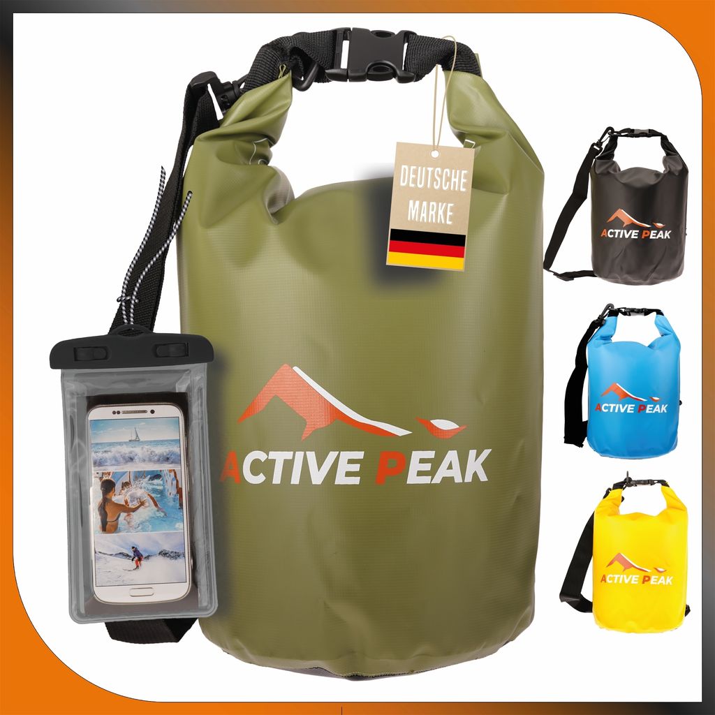 Active Peak Dry Bag mit Smartphonetasche Größe: 20 Liter Farbe: Armygrün