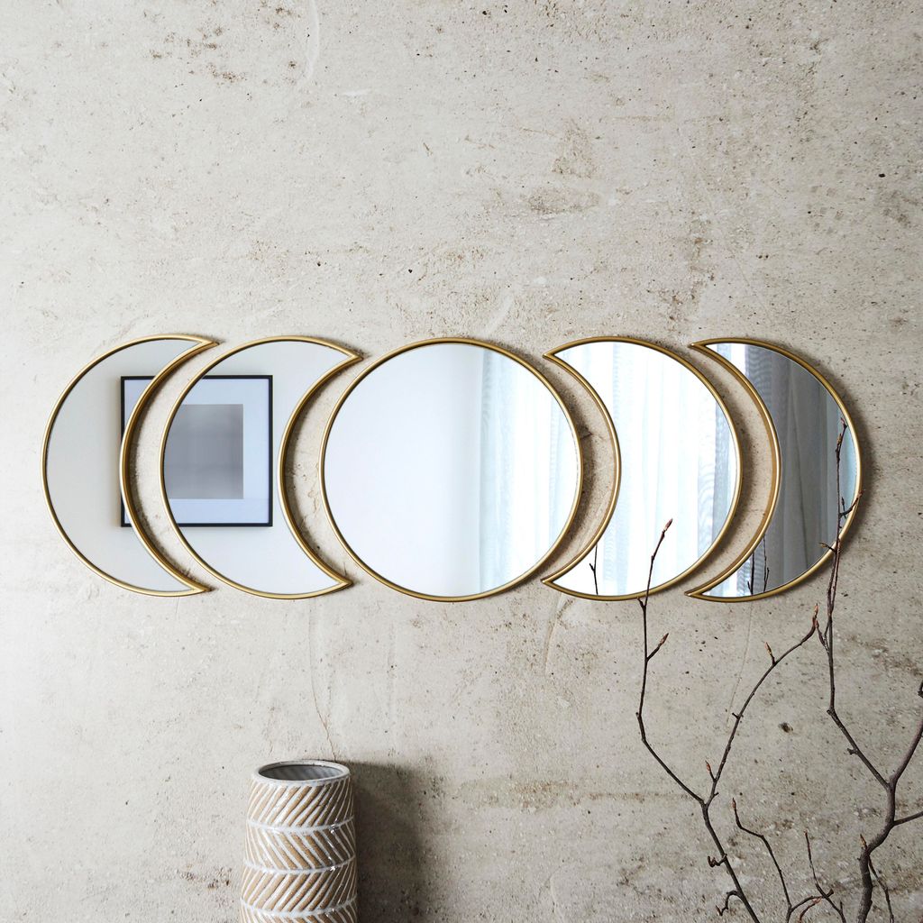Miroir - HOME DECO FACTORY - Moon - Déco - Minimaliste - Or Image du produit 