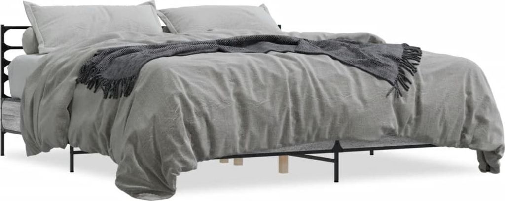 "2026 Promotion" Bettgestell moderne - Grau Sonoma 180x200 cm - Holzwerkstoff und Metall - Polsterbett CC13823