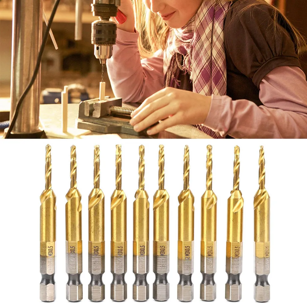 Set de perçage et taraudage rapide pour métal avec embout hexagonal