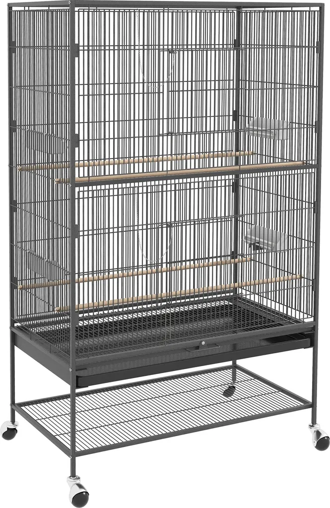 Grande Cage Volière pour Perruches et Canaris avec Support Mobile