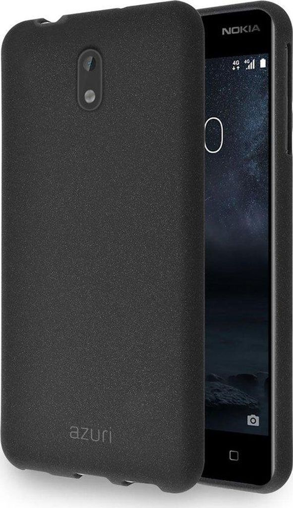 Azuri flexible Hülle mit Sandtextur - schwarz - für Nokia 3
